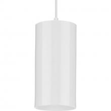 Progress P500356-030 - 6&#34; White Outdoor Aluminum Cylinder Cord-Mount Hanging Light