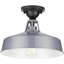 Progress P550070-082 - Cedar Springs Collection Metallic Gray One-Light Semi-Flush Mount