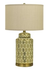 CAL Lighting BO-2885TB-2 - 24.5&#34; Height Ceramic Table Lamp in Antique Gold Finish