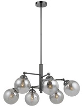 CAL Lighting FX-2577-6 - 15.3&#34; Height Six Glass Pendant with Canopy in Gun Metal