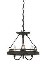 CAL Lighting FX-3518-3 - 12.75&#34; Height Metal Pendant in Texture Gray with Moroccan Bronze Finish