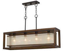 CAL Lighting FX-3536-4H - 21.5&#34; Height Pine Wood and Metal Fixtured in Wood Finish