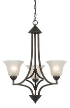 CAL Lighting FX-3551/3 - 30.5&#34; Tall Iron and Glass Pendant in Dark Bronze Finish