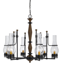 CAL Lighting FX-3564/6 - 25&#34; Inch Tall Metal Chandelier in Metal Wood Finish