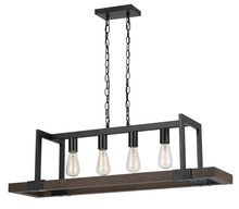 CAL Lighting FX-3586-4 - 26&#34; Inch Tall Wood Chandelier in Dark Bronze Wood Finish