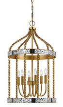 CAL Lighting FX-3599-6 - 27.5&#34; Inch Tall Metal Pendant in French Gold Antiqued Mirror Finish