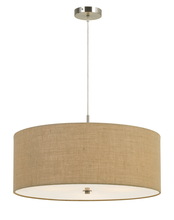 CAL Lighting FX-3627-3P - 12.25&#34; Height Fabric Pendant Fixture in Burlap