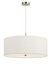 CAL Lighting FX-3629-3P - 12.25&#34; Height Fabric Drum Pendant in White