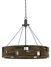 CAL Lighting FX-3670-9 - 30&#34; Height Metal Chandelier in Smoky Wood Finish