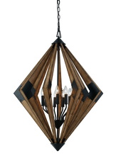 CAL Lighting FX-3679-9 - 40&#34; Height Chandelier in Wood