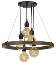 CAL Lighting FX-3687-5 - 30.75&#34; Metal and Wood Chandelier in Wooden Finish