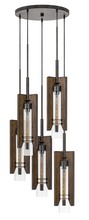 CAL Lighting FX-3690-5 - 38&#34; Height Wood and Metal Pendants in Wood Color Finish