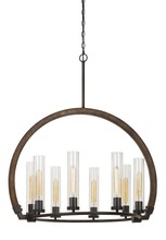 CAL Lighting FX-3691-8 - 37&#34; Height Metal and Wood Chandelier in Wood/Iron Finish