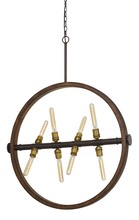 CAL Lighting FX-3692-8 - 43.63&#34; Height Wood and Metal Chandelier in Wood/Iron Finish