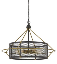CAL Lighting FX-3696-6 - 24.25&#34; Height Metal Chandelier in Antique Brass/Black Finish