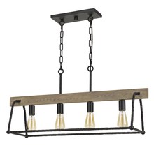 CAL Lighting FX-3712-4 - 16.5&#34; Height Metal Island in Black/Wood Finish