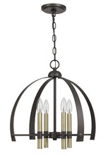 CAL Lighting FX-3713-4 - 17.5&#34; Height Metal Chandelier in Antique Brass/Bronze Finish