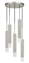 CAL Lighting FX-3723-5P-BS - 24&#34; Height Aluminum Cast Pendant in Gun Metal Finish