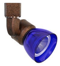 CAL Lighting HT-888RU-BLUCLR - 6.25&#34; Height Metal and Plc Track Head in Rust Finish