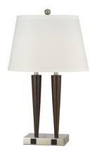 CAL Lighting LA-2025DK-2RBW - 26&#34; Tall Resin and Metal Desk Lamp in Espresso/Brushed Steel Finish