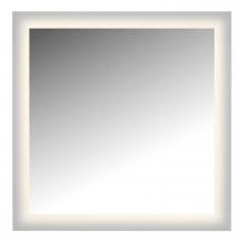 CAL Lighting LM4WG-C3636 - LED Lighted Mirror Wall Glow Style With Frosted Glass To The Edge, 36&#34; X 36&#34; With Easy Cleat