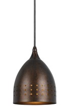 CAL Lighting UP-1007/6-RU - 9.1&#34; Tall Metal Pendant in Oil Rubbed Bronze