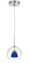 CAL Lighting UP-335-CL-BLUFR - Integrated dimmable LED glass mini pendant light. 6W, 450 lumen, 3000K