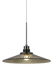 CAL Lighting UPL-715-AM - 7.5&#34; Tall Glass and Metal LED Pendant with Brushed Steel Cord