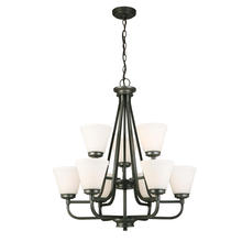 Eglo 202902A - 9x60W Chandelier w/ Graphite Finish & Frosted Glass