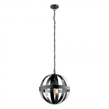 Eglo 202942A - 1 LT Pendant w/ Black Finish & Black w/ Silver Interior Metal Shade