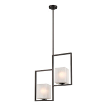 Eglo 203538A - 2 LT Pendant w/ Oil Rubbed Bronze Finish & Opal Glass Shades