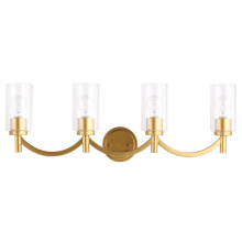 Eglo 203753A - 4 LT Bath/Vanity Light w/ Antique Gold Finish & Clear Glass Shades
