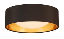 Eglo 204717A - LED Ceiling Light - 12&#34; black exterior and Gold Interior fabric Shade With acrylic diffuser