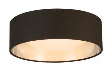 Eglo 204718A - LED Ceiling Light - 12&#34; Black Exterior and Brushed Nickel Interior fabric Shade