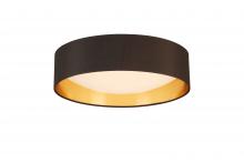 Eglo 204721A - Integrated LED 16&#34; Ceiling Light w/ Black & Gold Fabric Shade w/ White Acrylic Diffuser
