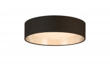 Eglo 204722A - LED Ceiling Light - 16&#34; Black Exterior and Brushed Nickel Interior fabric Shade