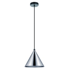 Eglo 205642A - 1 LT Mini Pendant Structured Black Finish WithMatte Nickel Metal Shades 3-40W E26 Bulbs