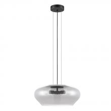 Eglo 39658A - 3 LT Pendant w/ Black Finish & Chrome Smoked Glass Shade