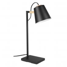 Eglo 43613A - 1 Lt Table lamp With a structured black finish and black exterior and white interior metal shade