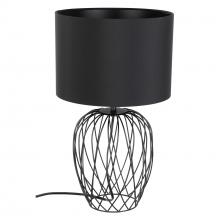 Eglo 43653A - 1 Lt Table Lamp With black Wire frame base and Black fabric shade 1-60W E26 Bulb