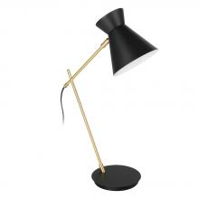 Eglo 98864A - Amezaga - 1 LT Table Lamp with a Structured Black and Brushed Brass Finish and Black Exterior