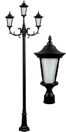 Dabmar GM1103-LED9-B - GABRIELLA POST THREE LIGHT FIX 3 X LED 9W 85-265V
