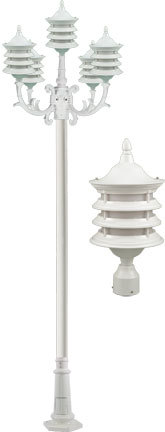 Dabmar GM1805-LED9-W - STEPHANIE POST FIVE LIGHT FIX 5 X LED 9W 85-265V
