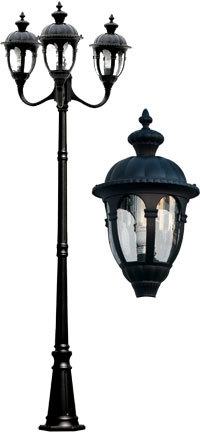 Dabmar GM9303-LED9-B - THREE HEAD POST FIX LED 3X9W LED G24 85-265V