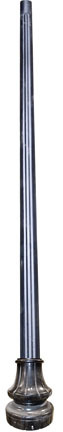 Dabmar PT-10BASE-FL/B - 10&#39; FLUTED GALVANIZED STEEL POST 3.5&#34; OD with DECORATIVE BASE