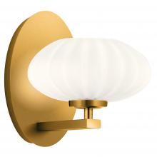 Kichler 52229FXG - Pim 8&#34; 1 Light Wall Sconce with Satin Etched Cased Opal Glass in Fox Gold