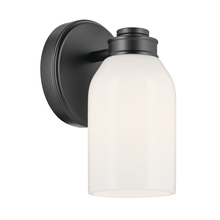 Kichler 55200BK - Shae 8.25&#34; 1-Light Wall Sconce with White Opal Glass in Black