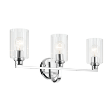 Kichler 55226CHFLU - Gioe 24.25&#34; 3-Light Vanity Light with Clear Fluted Glass in Chrome
