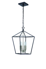 Craftmade 56334-FBBNK - Flynt II 4 Light 12&#34; Foyer in Flat Black/Brushed Polished Nickel