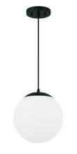 Craftmade 56891-FB-WG - Gaze 10&#34; 1 Light Pendant in Flat Black, White Glass